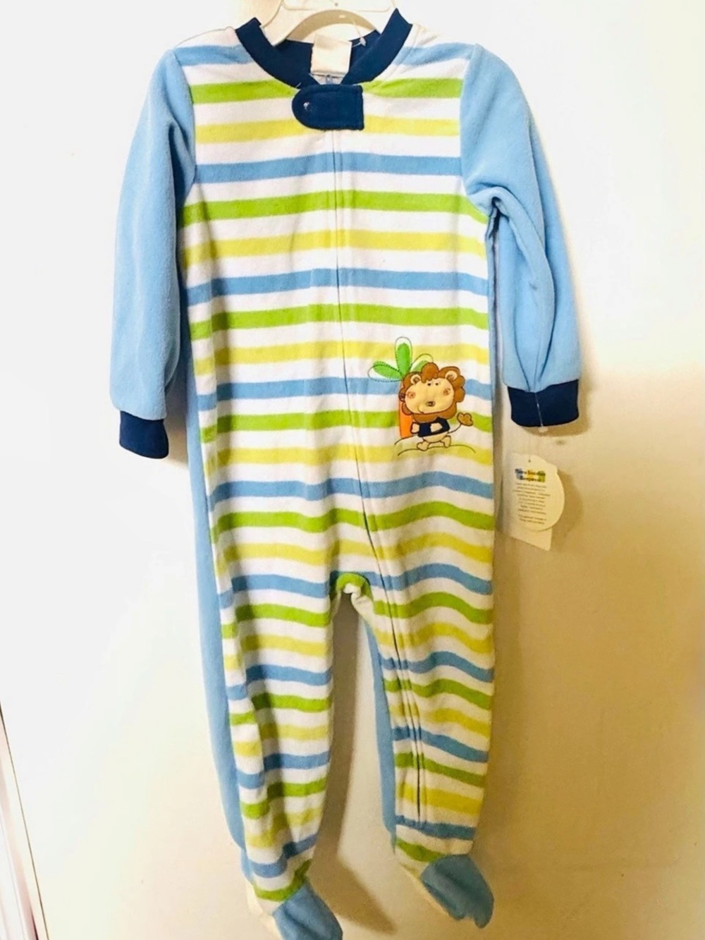 NWT Boys 3T Striped Sleepwear Blue & Green